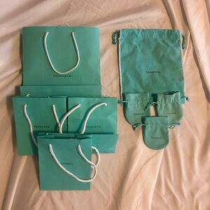 Tiffany & Co. 4 Gift Bags and 4 Jewelry Pouches